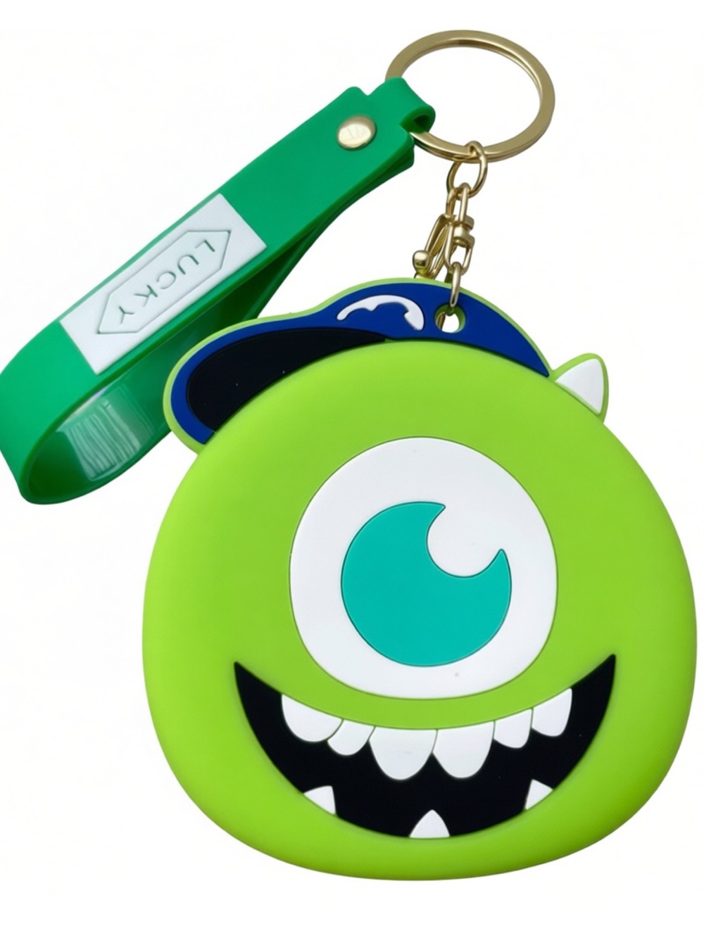 Monsters Inc Mike Wazowski Coins/Candies Zipper Pouch Bag Silicone Keychain Bag